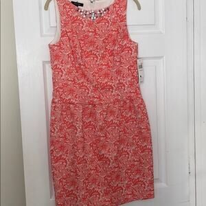 Ivy + blu 10 print and beaded sleeveless dress NWT